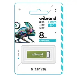 USB флеш накопичувач Wibrand 8GB Chameleon Green USB 2.0 (WI2.0/CH8U6LG) - мініатюра 2