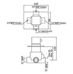 Запірно перемикаючий вентиль Jaquar Kubix KUB-CHR-35287, Хром - мініатюра 2