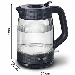 Чайник електричний Tefal Morning Glass Kettle 1.7 л чорний (KO2G08E0) - мініатюра 4