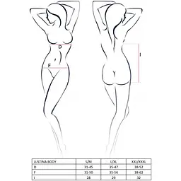 Боді монокіні Passion з відкритими грудьми JustinA Body Black S/M - мініатюра 5