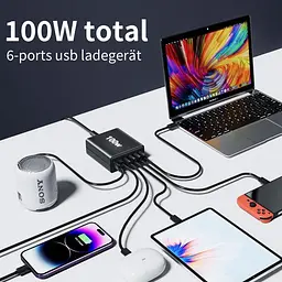 Мережевий зарядний пристрій USB-C 100W на 6 портів - мініатюра 5