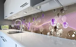Кухонний фартух Вінілова Глянцеві Кулі 3Д ПВХ для декору 60х300 см Анотація Бежевий Happy Pocket Z183849 - мініатюра 5