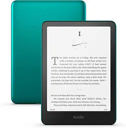 Електронна книга Kindle Paperwhite 12th Gen 2024 Signature Edition Metallic Jade, 32GB, 7 HD E Ink Carta, покриття антивідблиску, підсвічування, сенсорний екран, Bluetooth/Wi-Fi, захист від вологи, 300 dpi, зелена