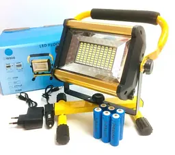Ліхтар прожектор LED W808 100W (SMD) + USB + 6x18650 (4 режими) - мініатюра 2