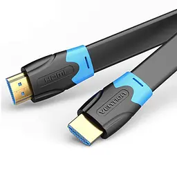 Плоский кабель HDMI Vention HDMI 2.0 кабель PVC Upgrade чорний в обплетенні 1 м (AAKBF)