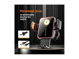 Автомобільний тримач для смартфона ColorWay Ultra-mini Wireless Charger 15W Black (CW-CHAW069Q-BK) - мініатюра 8