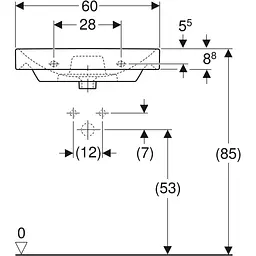 Раковина Geberit Smyle Square 60x48 500.229.01.1, Білий - мініатюра 3