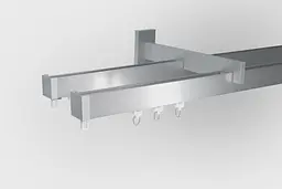 Карниз для штор стіновий Арін Квадро подвійний Сталевий 125 см