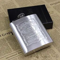 Металева фляга для алкоголю Jack Daniel's Джек Деніелс 0.2 л подарункова фляжка для віскі або коньяку - мініатюра 3