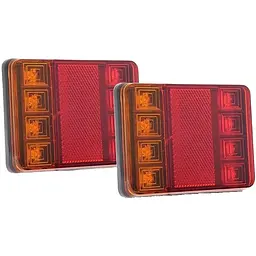 Задній ліхтар LED квадратний 12-24V 12,5х10 см 2 шт. SQ-0010