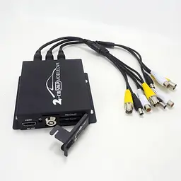 Мобільний AHD відеореєстратор на 2 камери Pomiacam HD DVR для таксі, автобусів, вантажівок, 5 Мп, SD до 128 Гб, пульт (100399) - мініатюра 4