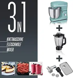 Кухонний комбайн-тестоміс 3 до 1 Heinrich's HKM 8083 Mint 10 л - мініатюра 9
