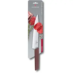 Кухонний ніж Victorinox Swiss Modern Carving лезо 22см з бордо. ручкою (блістер) - мініатюра 5