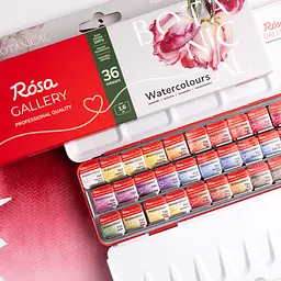Набір акварельних фарб Botanical, 36х1,6 мл, Червоний металевий пенал ROSA Gallery (4823098548102) - мініатюра 6