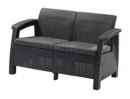 Диван пластиковий садовий Keter Corfu II Love seat графіт