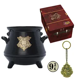 Подарунковий набір Harry Potter Hogwarts : чашка 3D, брелок 3D та значок у коробці