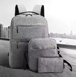 Рюкзак міський Backpack Комплект 3 в 1 місткий рюкзак для ноутбука з сумкою та гаманцем - мініатюра 5