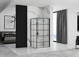 Душова кабіна Rea Molier 90x100 black REA-K8531 + REA-K6963, Чорний матовий, Універсальна, прозрачний, Чорний матовий - мініатюра 3