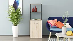 Стіл-тумба трансформер Смарт 4/1 з етажеркою Ferrum-decor 1430x1450x500 Чорний метал ДСП Дуб Сан-Марино 16 мм (FRD-105124) - мініатюра 8
