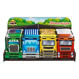 Дерев'яна настільна гра Автопарк Ubumblebees (ПСД082) PSD082 сортер-комодик