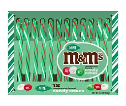 Льодяники M&M's Chocolate Mint Flavored Candy Canes 150g