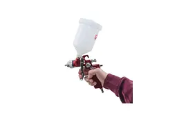 Фарбопульт пневматичний лакофарбовий HVLP Intertool верхній бак 600 мл x 1.4 мм PT-0104 - мініатюра 2