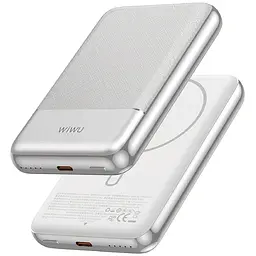 Портативний ЗП Power Bank WIWU P089 Seraph PD20W з Бездротовий зарядний пристрій 10000 mAh Silver - мініатюра 3
