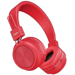 Бездротові накладні навушники Hoco Promise W25, BT5.0, MicroSD, AUX, 300mAh, 12h, red
