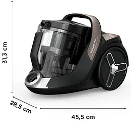 Rowenta Пилосос контейнерний GREEN FORCE CYCLONIC EFFITECH+, 900Вт, конт пилок -2,5л, НЕРА, чорний - мініатюра 5