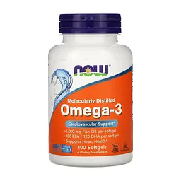 Жирные кислоты Now Foods Омега-3 1000мг, 100 желатиновых капсул (NOW-01650)