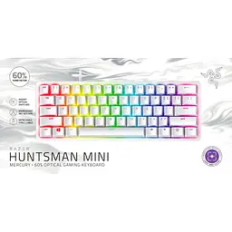 Клавіатура Razer Huntsman Mini Purple Switch ENG Mercury Edition (RZ03-03390300-R3M1) [63492] - мініатюра 4