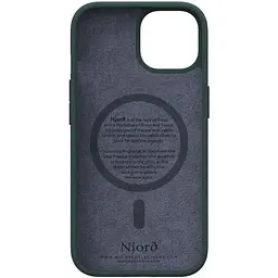 Чохол-накладка Njord Salmon Leather MagSafe Case Green для iPhone 15 Plus (NA52SL02) - мініатюра 5