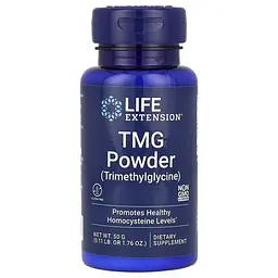 Триметилгліцин Life Extension TMG Powder, 50 грам для підтримки серцево-судинної системи