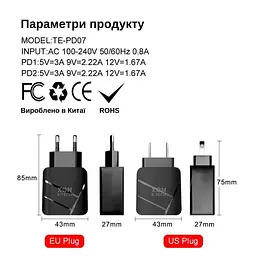 Зарядний пристрій XON PowerCharge 40W (PD20) USB Type-C (PCWC040020A0С2B 6099) Чорний - мініатюра 7