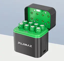 Акумуляторні батареї набір 4AAА+4AA в зарядному боксі 1100mWh Li-Ion 1.5v мізинчикові та 4255mWh Li-Ion 1.5v пальчикові акумулятори із зарядкою кейс Pujimax (4+4)шт