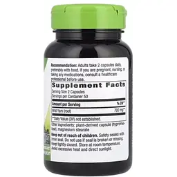 Дикий Ямс Nature's Way Wild Yam 700 мг 100 веганських капсул (NWY17870) - мініатюра 2