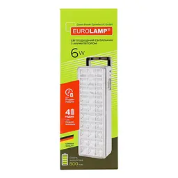 Світлодіодний світильник Eurolamp аварійний з акумулятором 30 SMD, 6W, 6500К (EM-30SMD/6W) - мініатюра 3