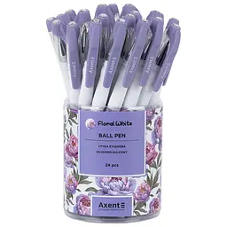 Набір ручок Axent Floral White кулькові 24 шт. сині (AB1049-43-A) - мініатюра 2