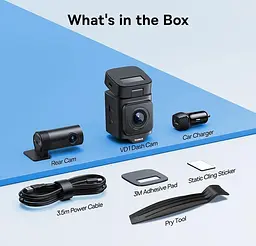 Відеореєстратор Baseus PrimeTrip VD1 Dash Cam 3K + 1080p Cosmic C01159003K + кабель + камера - мініатюра 8