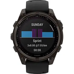 Смарт-годинник Garmin Fenix 8 Solar Sapphire 47mm Carbon Gray DLC Titanium with Black/Pebble Gray Silicone Band (010-02906-11) [115067] - мініатюра 7