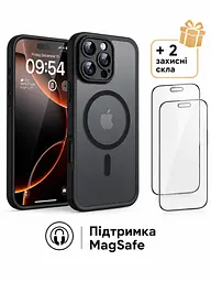 Магнітний чохол TOCOL для iPhone 16 Pro та 2 захисні скла з підтримкою MagSafe протиударний з захистом камери чорний матовий (SKU-058) - мініатюра 2