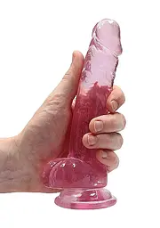 Реалістичний фалоімітатор RealRock With Balls 7" 19 см рожевий - мініатюра 7