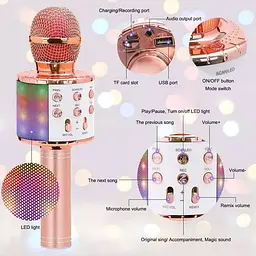 Мікрофон з караоке Epik WS858L Rose Gold [124191] - мініатюра 2