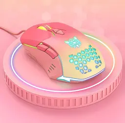 Комп'ютерна мишка Onikuma C15 з RGB підсвіткою та 800-6400 DPI дротова для ПК і ноутбука Рожева - мініатюра 8