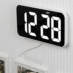 Годинник електронний настінний та настільний LOSSO Premium W-500 інтер'єрні світлодіодні White (18969) - мініатюра 3