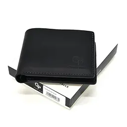 Чоловіче шкіряне портмоне чорне матове GRANDE PELLE 10х10х2 см acs0032088 - мініатюра 7