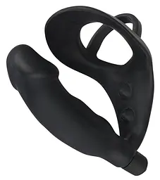 Ерекційне кільце з анальною пробкою - Black Velvets Ring & Vibro Plug - мініатюра 4