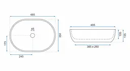 Умивальник Rea Lara stone накладний REA-U9888, Сірий - мініатюра 6