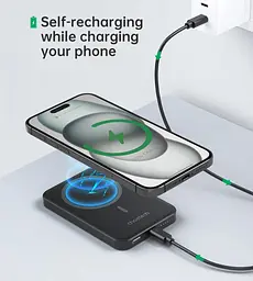 Павербанк Choetech Magnetic Wireless Black 5 000 mAh / 15 Вт (B709-CCBK) - мініатюра 4