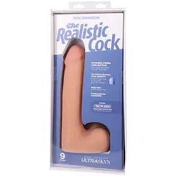 Фалоімітатор Doc Johnson The Realistic Cock ULTRASKYN 9 Inch with Balls, 22.9 см - мініатюра 9